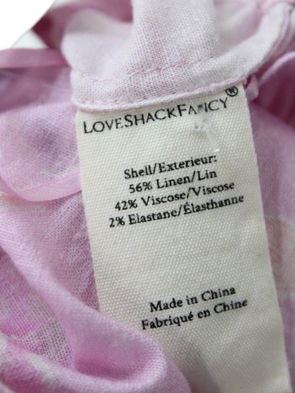 Loveshackfancy Pink Ruffled Off-Shoulder Crop Top M - Picture 5 of 6